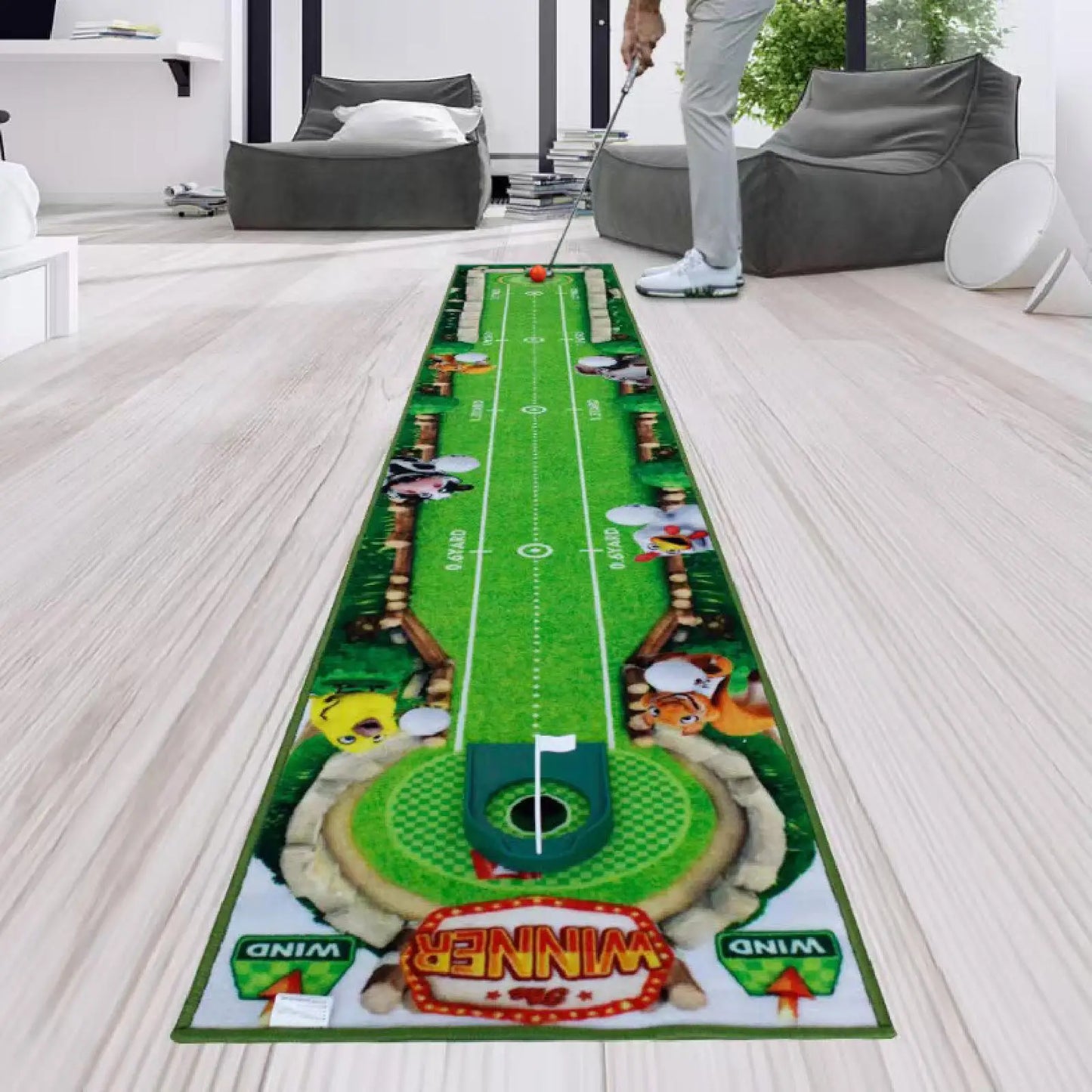 Golf Putting Mat Foldable Golf Training Putting Practice Detection Golf Accessories for Men Improve Golf Skills Golfer Home