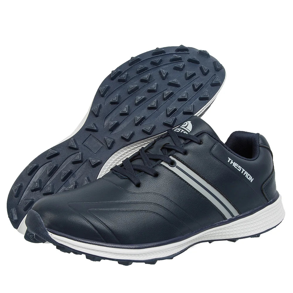 Customized Men's Light Synthetic Leather Golf & Badminton Shoes for Outdoor Sports Training
