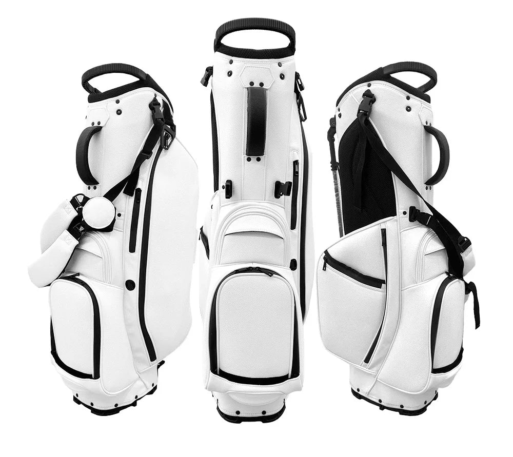 Factory GOLF 5 Way Dividers Custom Logo Lightweight & Durable PU Leather Cart Bags Waterproof Black Golf Bag for Men