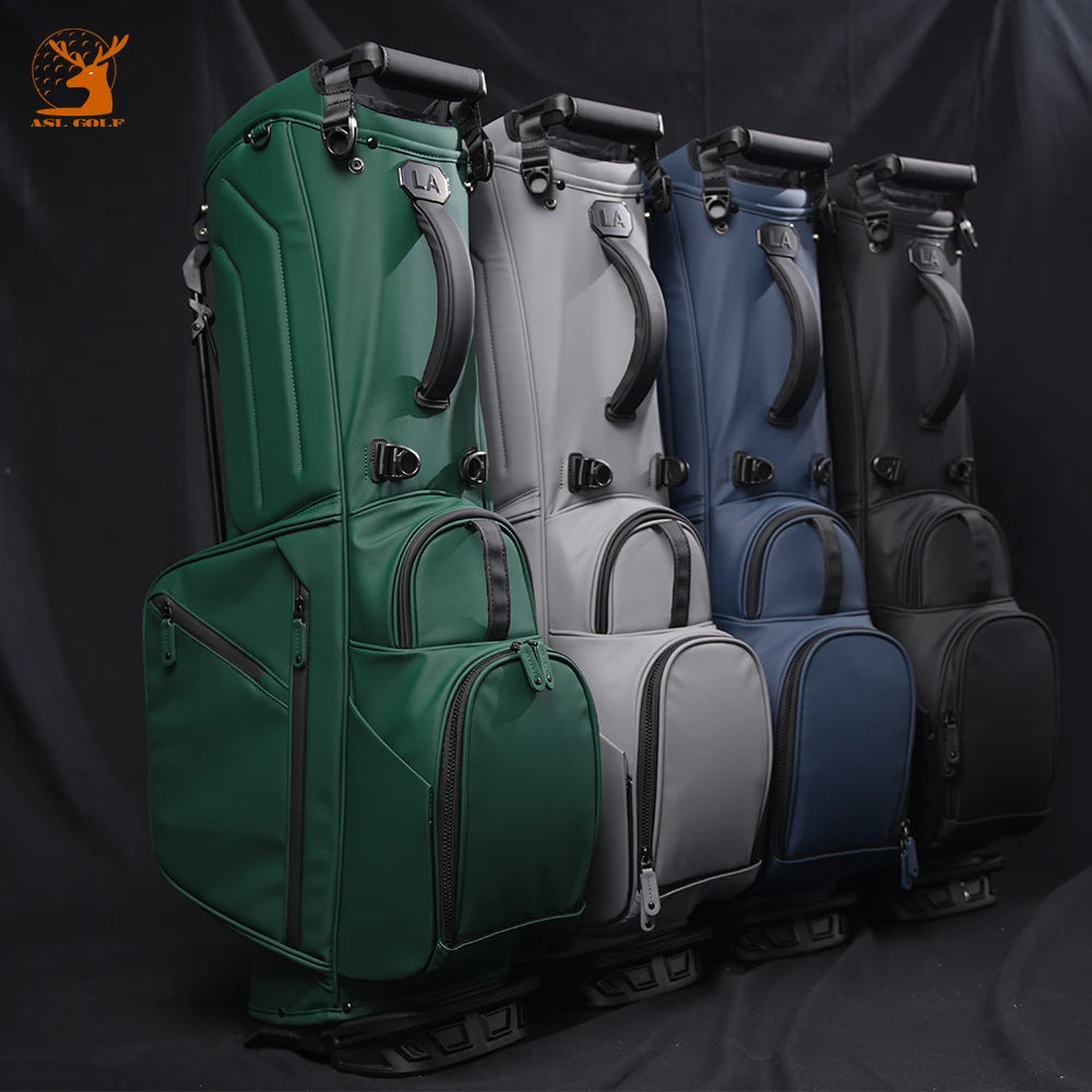 ASL GOLF 6 Way Velvet Divider Black Blue Grey Green Leather Custom Embroidery logo Golf Bag with Stand Golf Bags for Men