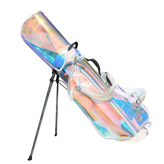 Golf Ladies' Colorful Stand & Ball Bag Trendy Stripes Design Nylon Fabric Zipper Closure Portable