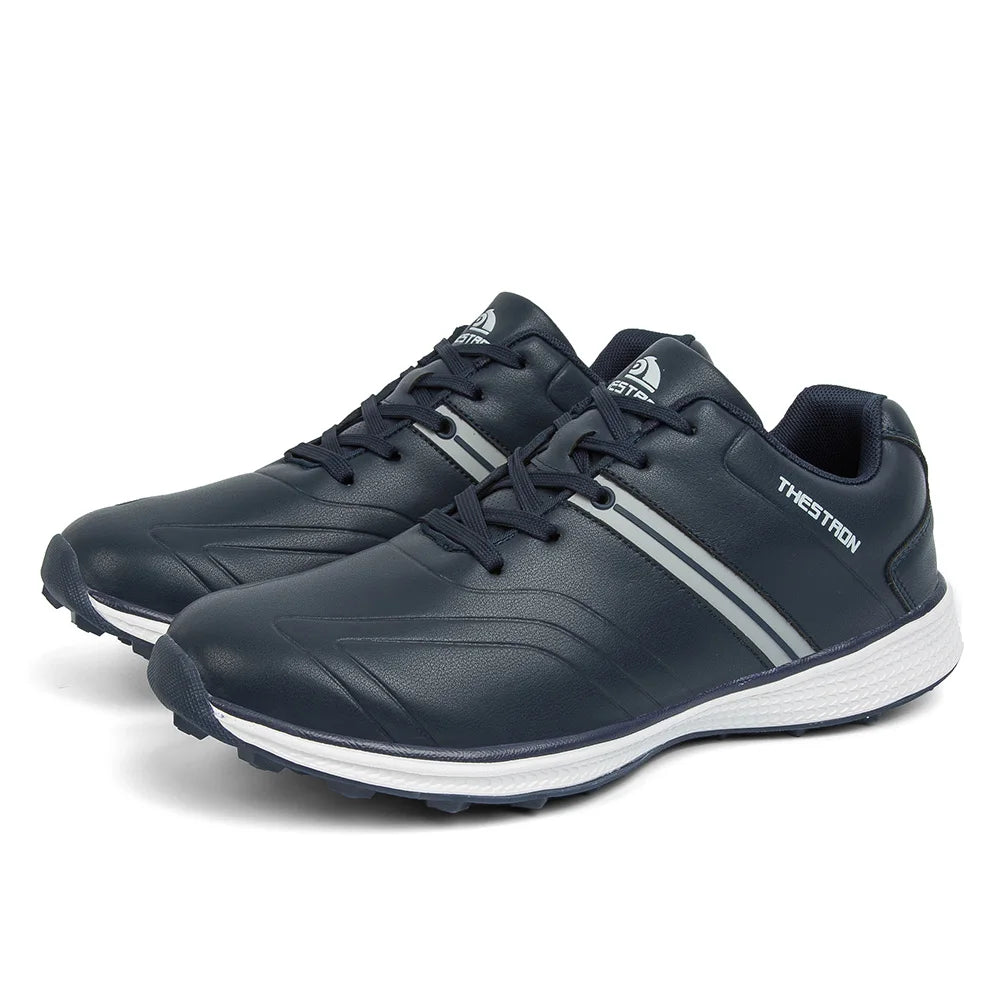 Customized Men's Light Synthetic Leather Golf & Badminton Shoes for Outdoor Sports Training