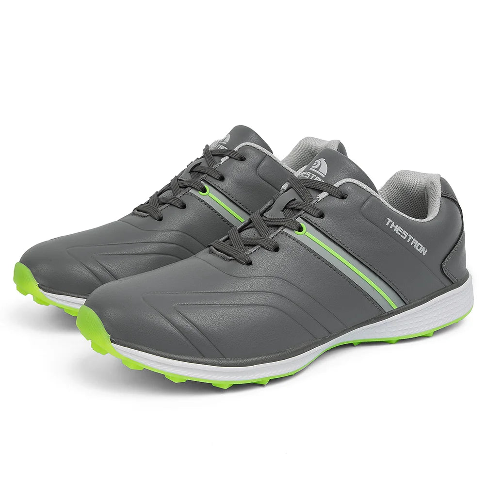 Customized Men's Light Synthetic Leather Golf & Badminton Shoes for Outdoor Sports Training