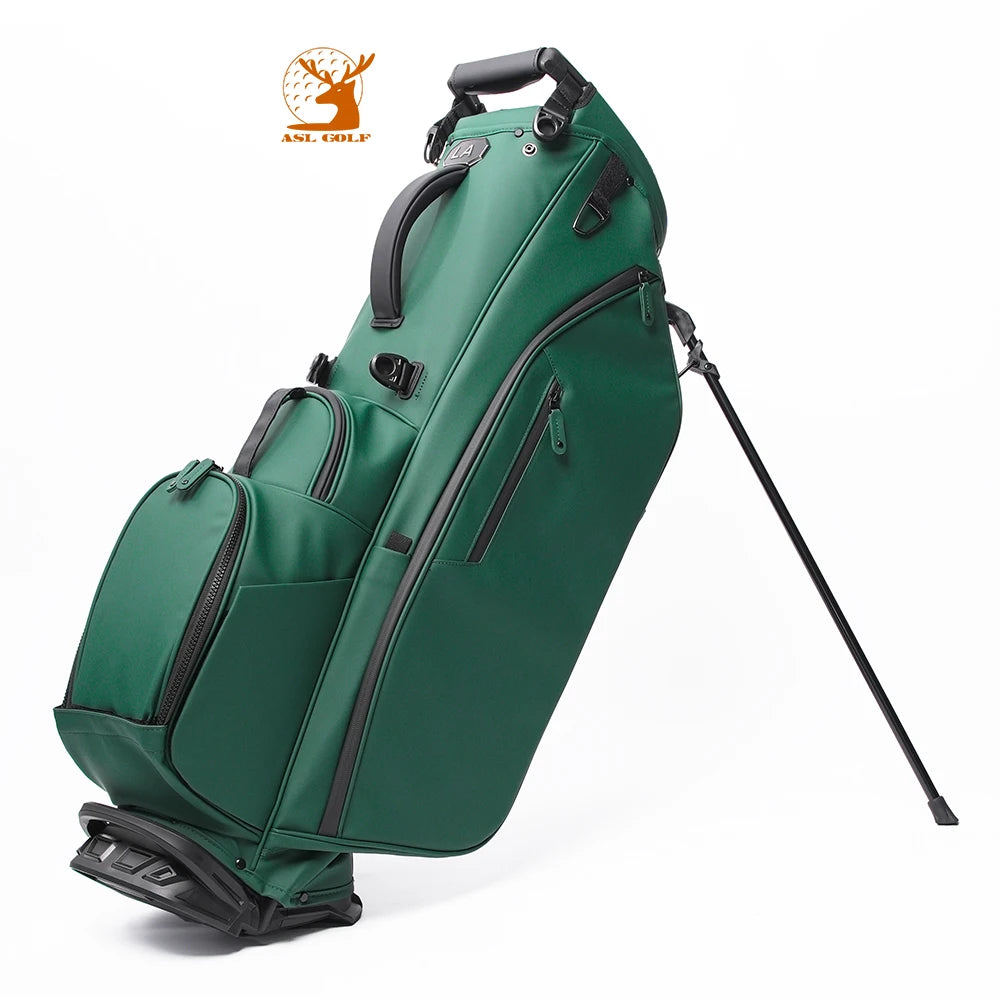 ASL GOLF 6 Way Velvet Divider Black Blue Grey Green Leather Custom Embroidery logo Golf Bag with Stand Golf Bags for Men
