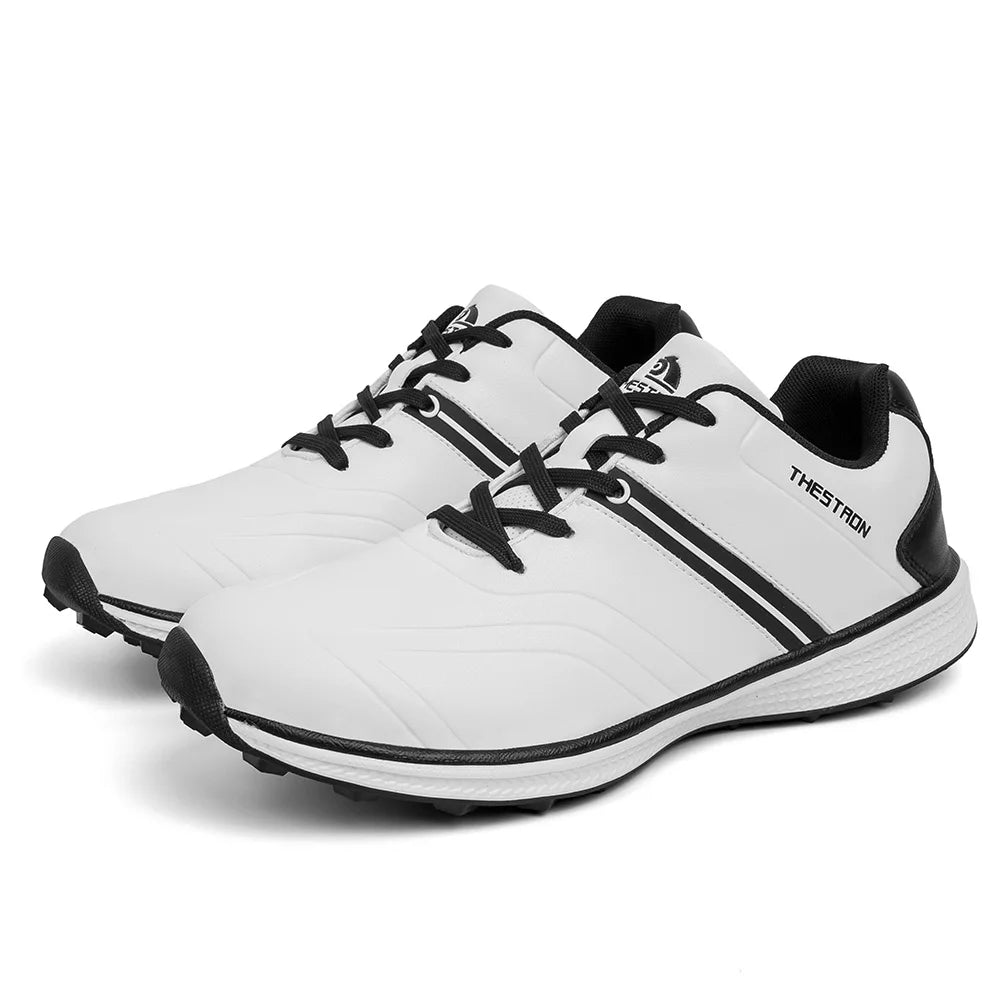 Customized Men's Light Synthetic Leather Golf & Badminton Shoes for Outdoor Sports Training