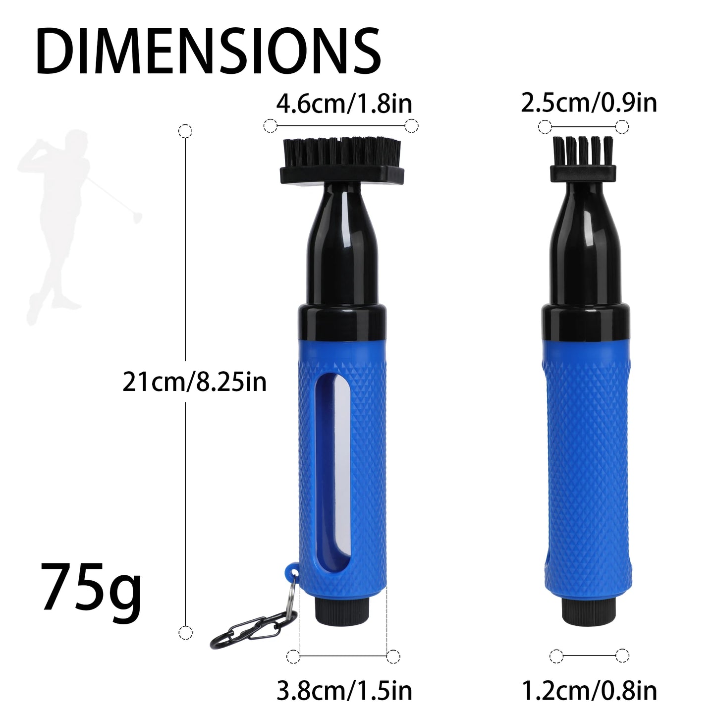 New Golf Supplier Wholesale in Stock Pro Club Accessories Blue High Quality PVC Bristle Squeeze Bottle Water Golf Cleaning Brush