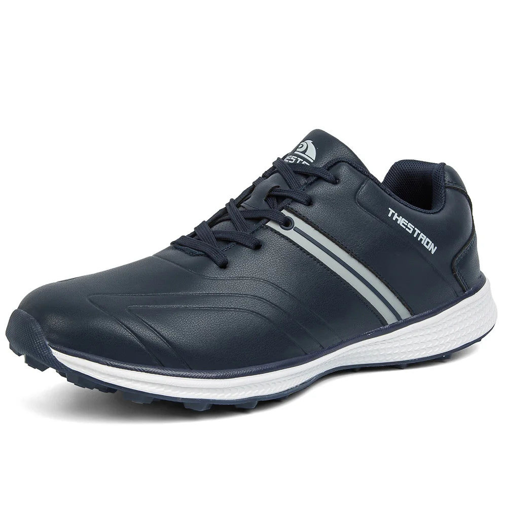 Customized Men's Light Synthetic Leather Golf & Badminton Shoes for Outdoor Sports Training