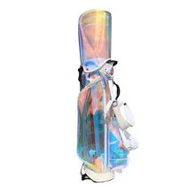 Golf Ladies' Colorful Stand & Ball Bag Trendy Stripes Design Nylon Fabric Zipper Closure Portable