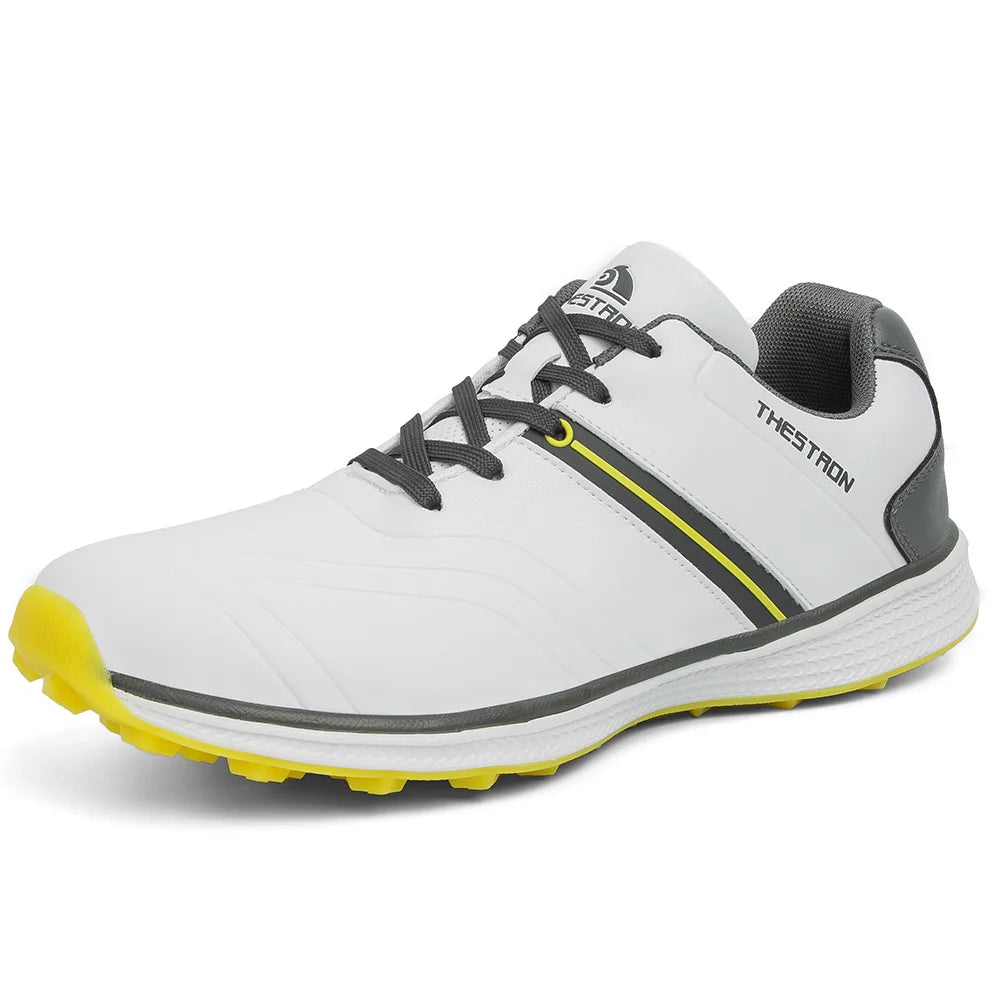 Customized Men's Light Synthetic Leather Golf & Badminton Shoes for Outdoor Sports Training