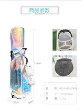 Golf Ladies' Colorful Stand & Ball Bag Trendy Stripes Design Nylon Fabric Zipper Closure Portable