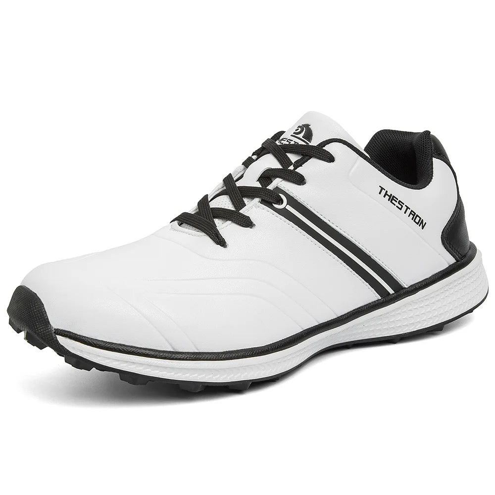 Customized Men's Light Synthetic Leather Golf & Badminton Shoes for Outdoor Sports Training