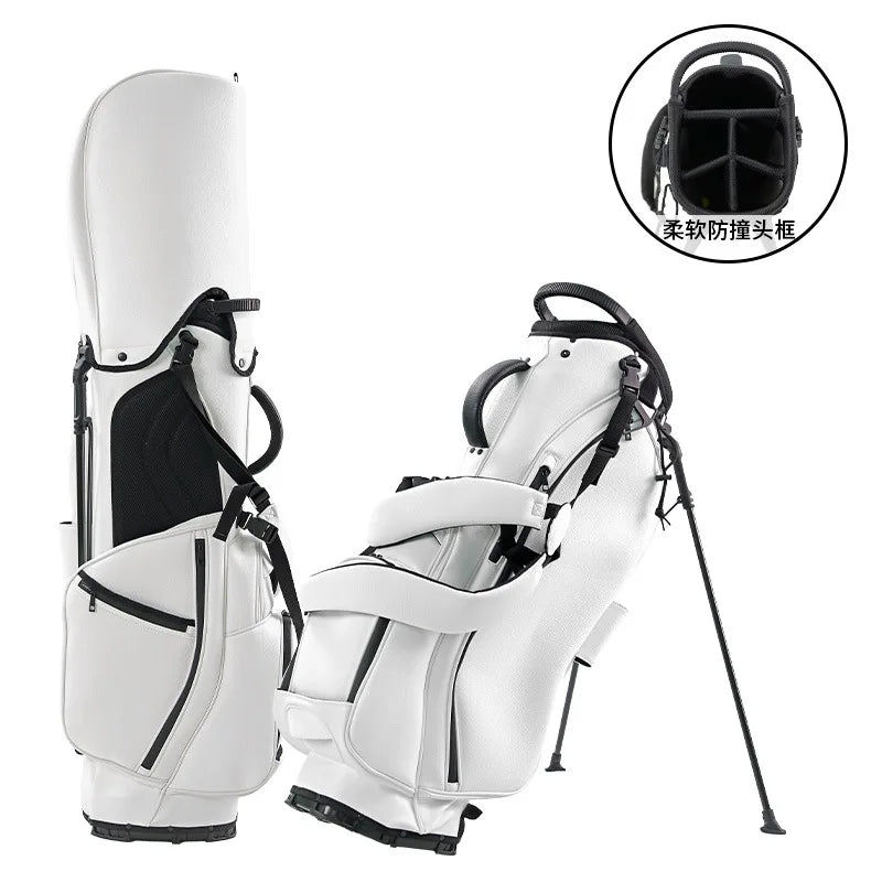 Factory GOLF 5 Way Dividers Custom Logo Lightweight & Durable PU Leather Cart Bags Waterproof Black Golf Bag for Men