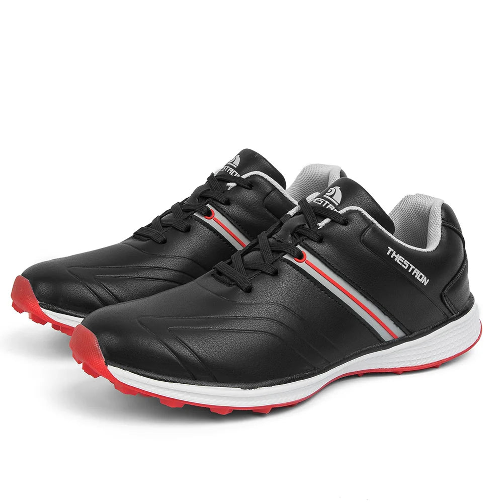 Customized Men's Light Synthetic Leather Golf & Badminton Shoes for Outdoor Sports Training