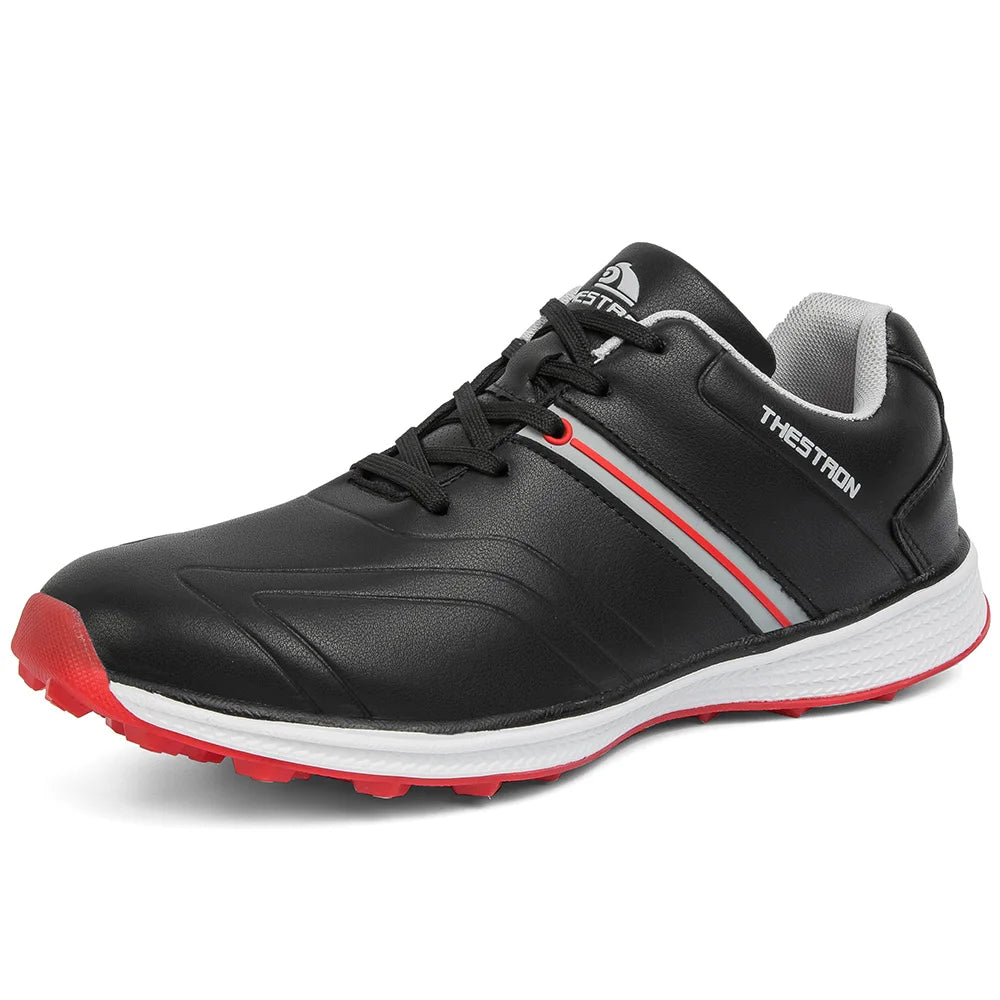 Customized Men's Light Synthetic Leather Golf & Badminton Shoes for Outdoor Sports Training