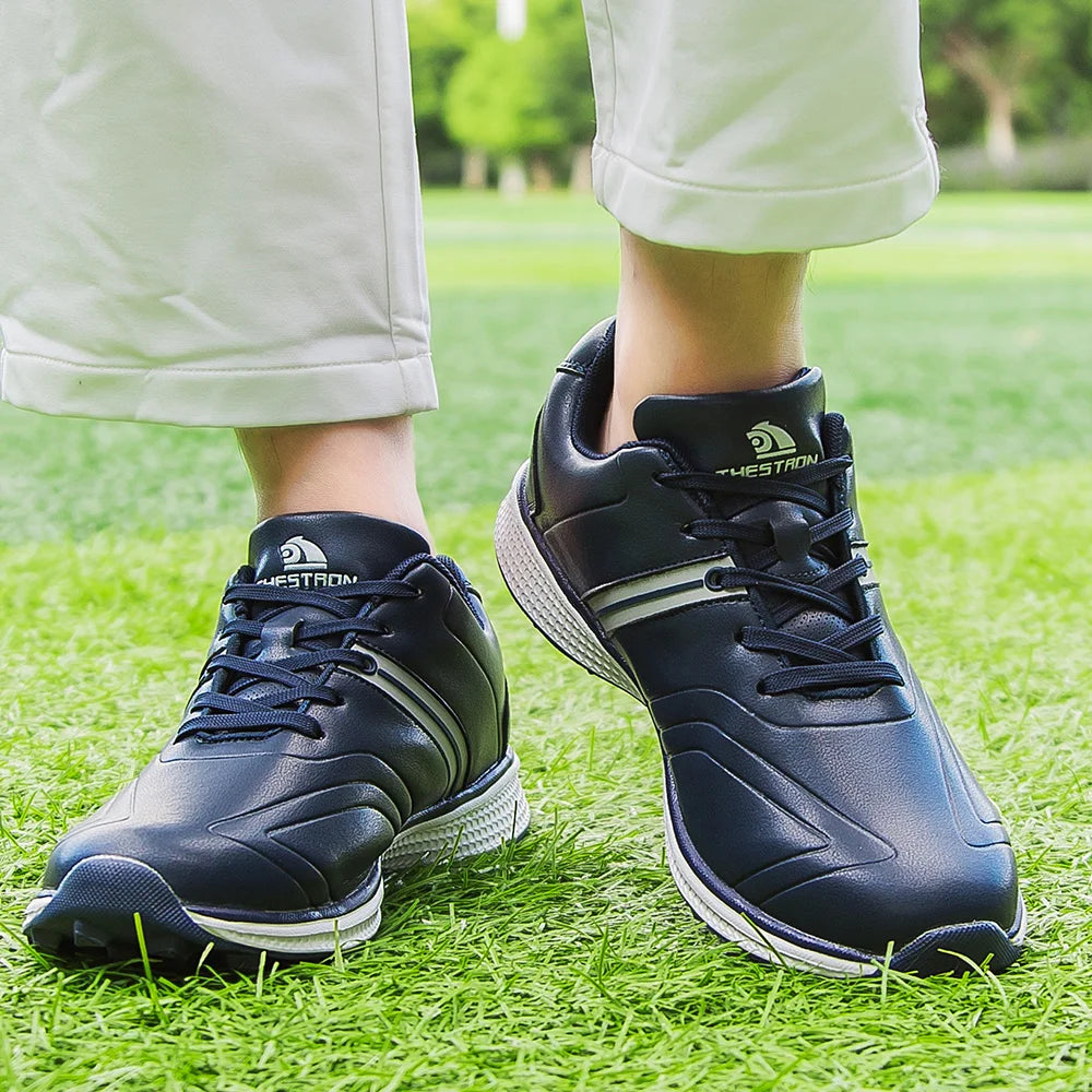 Customized Men's Light Synthetic Leather Golf & Badminton Shoes for Outdoor Sports Training