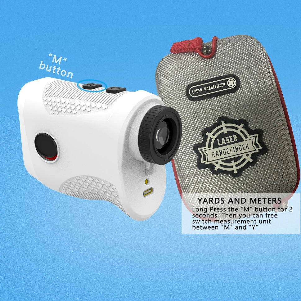 1200 Yards Rechargeable Outdoor Golf and Hunting Laser Rangefinder Telescope with Flagpole Locking and Magnetic Function