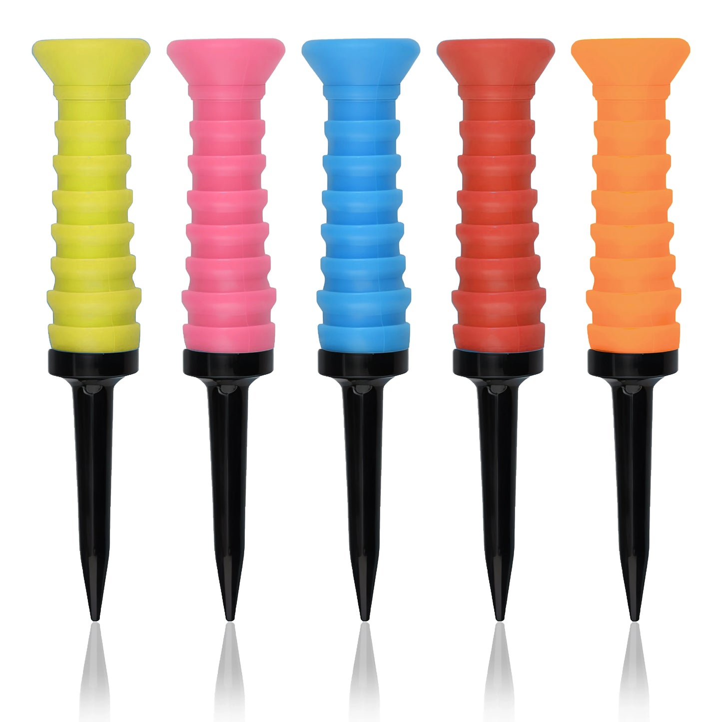 5Pcs Premium Elastic Golf Tees-83mm/3.24" Rubber Ball Tee Holder-Durable Flexible Golf Accessories Five Colors Available Custom