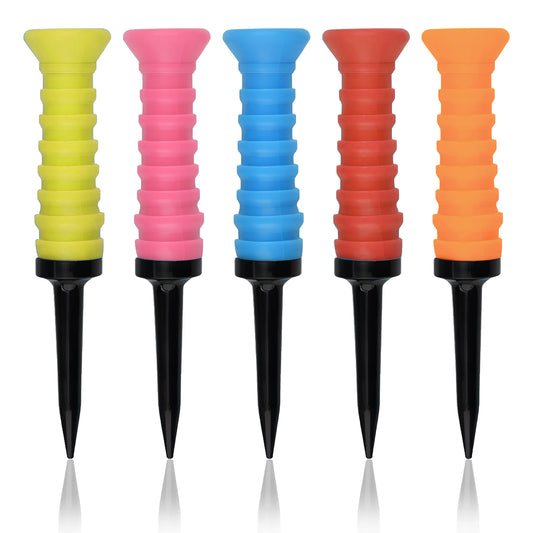 5Pcs Premium Elastic Golf Tees-83mm/3.24" Rubber Ball Tee Holder-Durable Flexible Golf Accessories Five Colors Available Custom