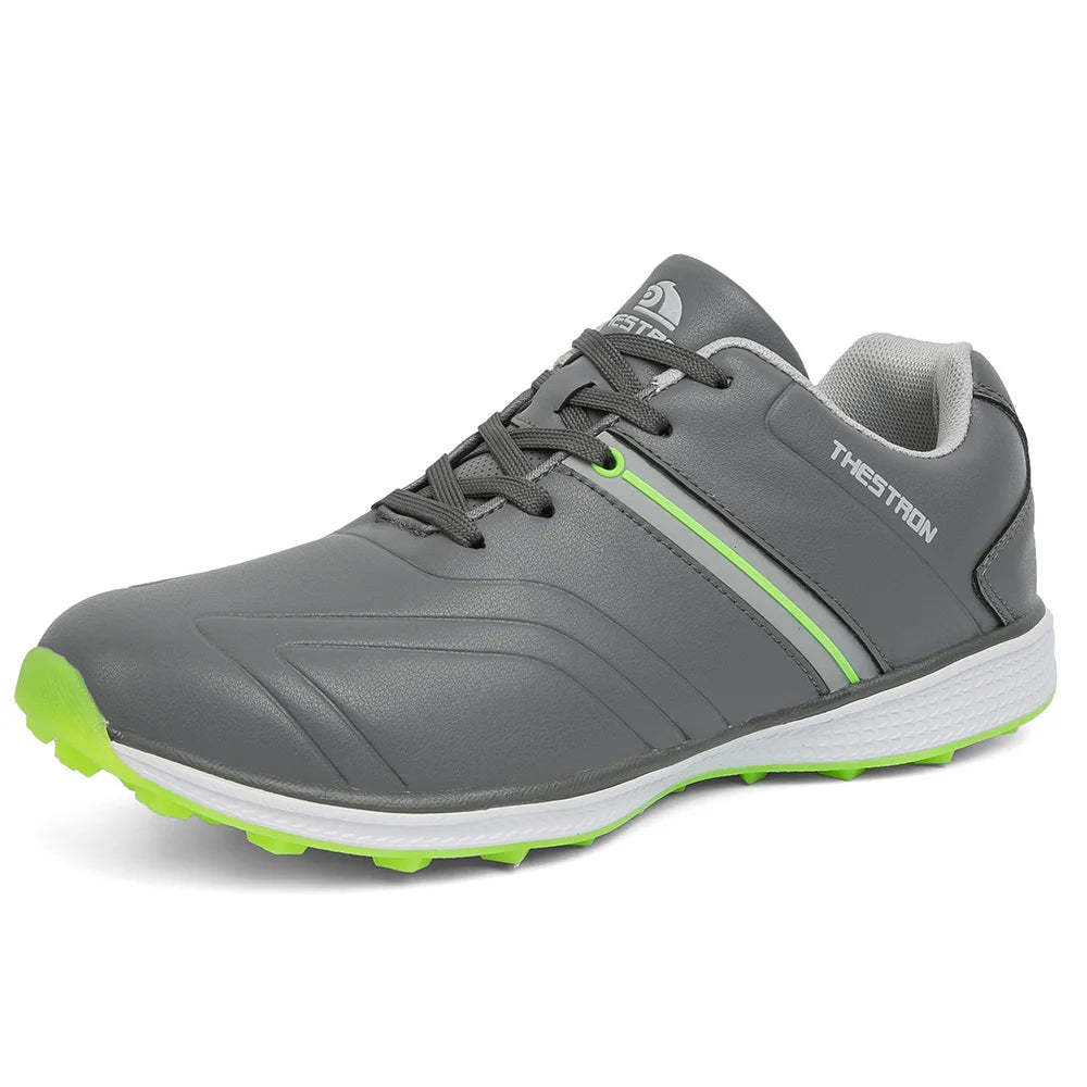 Customized Men's Light Synthetic Leather Golf & Badminton Shoes for Outdoor Sports Training