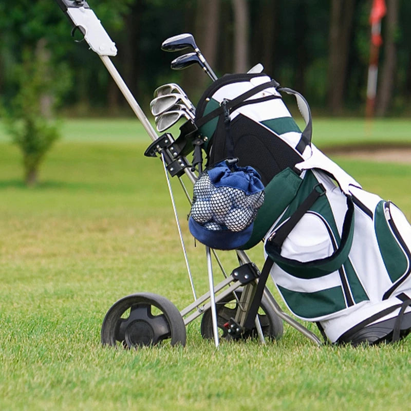 Golf Storage Bag Storage Pouch GOLF Portable Accessory Bag Ball Storage Bag with Net Pocket Drawstring Fabric Bag