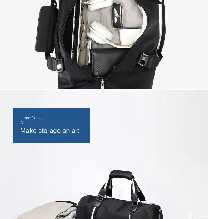 GOLF men's travel bag, short distance luggage bag, dry and wet separation fitness bag, backpack, business trip portable