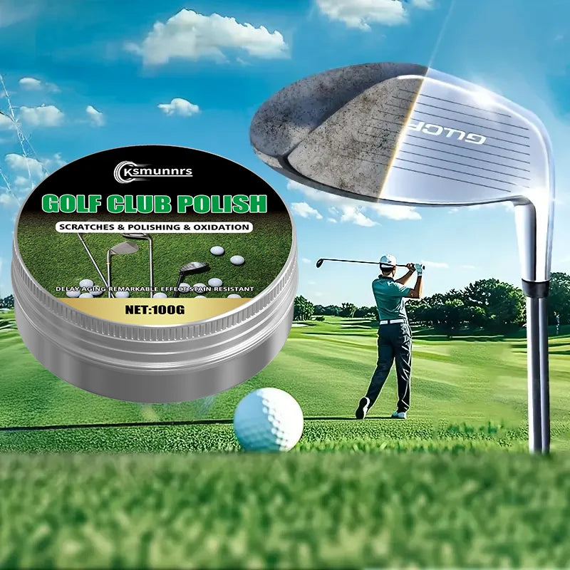 Golf Club Cleaning Kit with Polishing Paste - Includes Sponge, Restores Shine & Protects Against Tarnish, Ideal for All Golfers