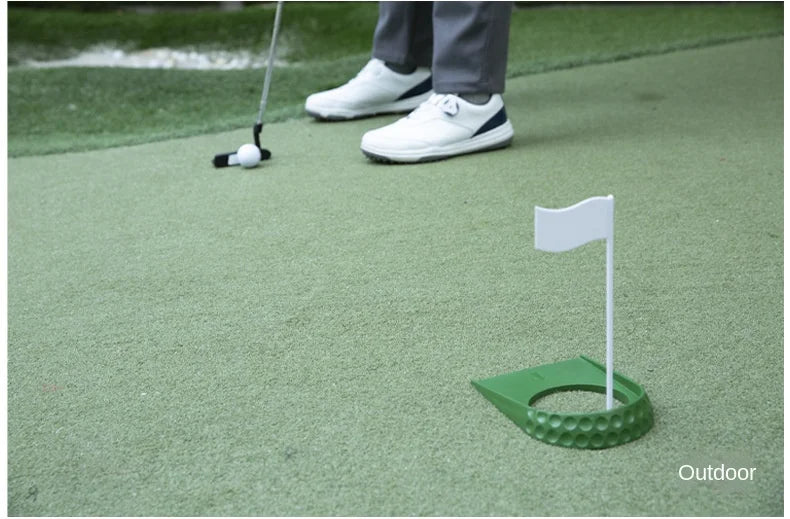 PGM Golf Hole Cup with Hole Flag ABS Portable Indoor Golf Putting Trainer Putter Green Practice Home Yard Outdoor Training Aid