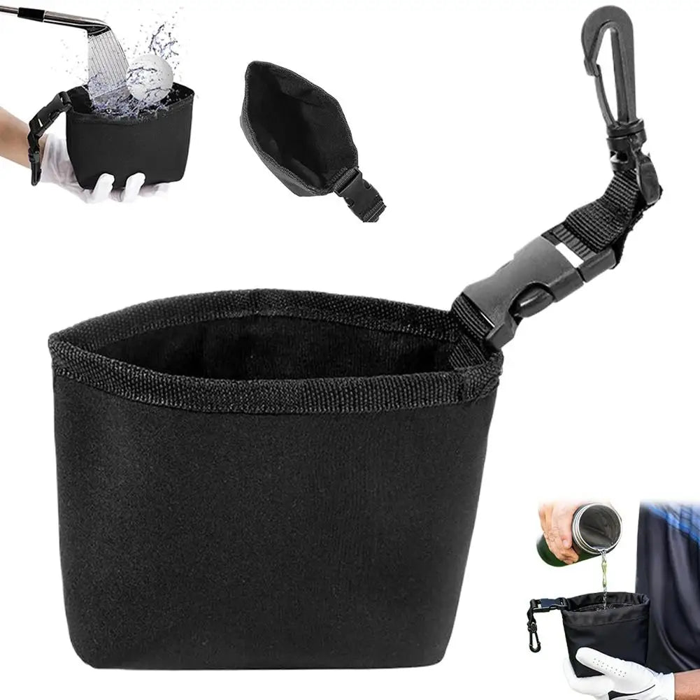 Portable Golf Cleaning Bag with Golf Ball Cleaner, Club Brush, and Water Container - Essential Golf Accessories for Outdoor Golf