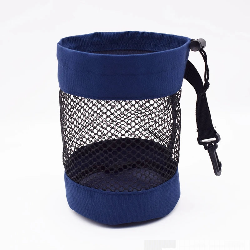 Golf Storage Bag Storage Pouch GOLF Portable Accessory Bag Ball Storage Bag with Net Pocket Drawstring Fabric Bag