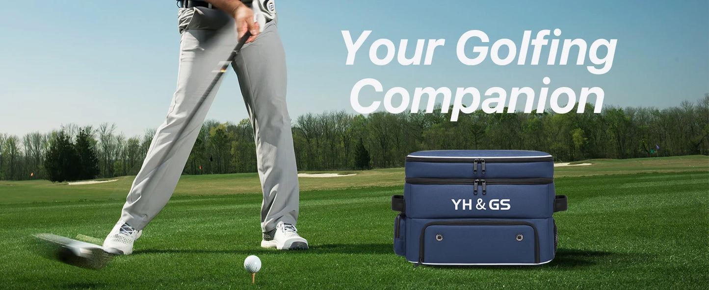 Golf Trunk Organizer Golf Shoes Bag With Large Golf Storage Box for Balls Tees Clothes Gloves Accessories ﻿with Shoe Compartment