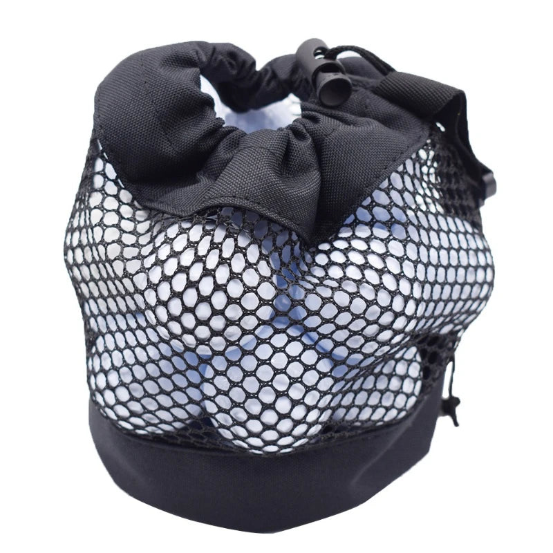 Golf Storage Bag Storage Pouch GOLF Portable Accessory Bag Ball Storage Bag with Net Pocket Drawstring Fabric Bag