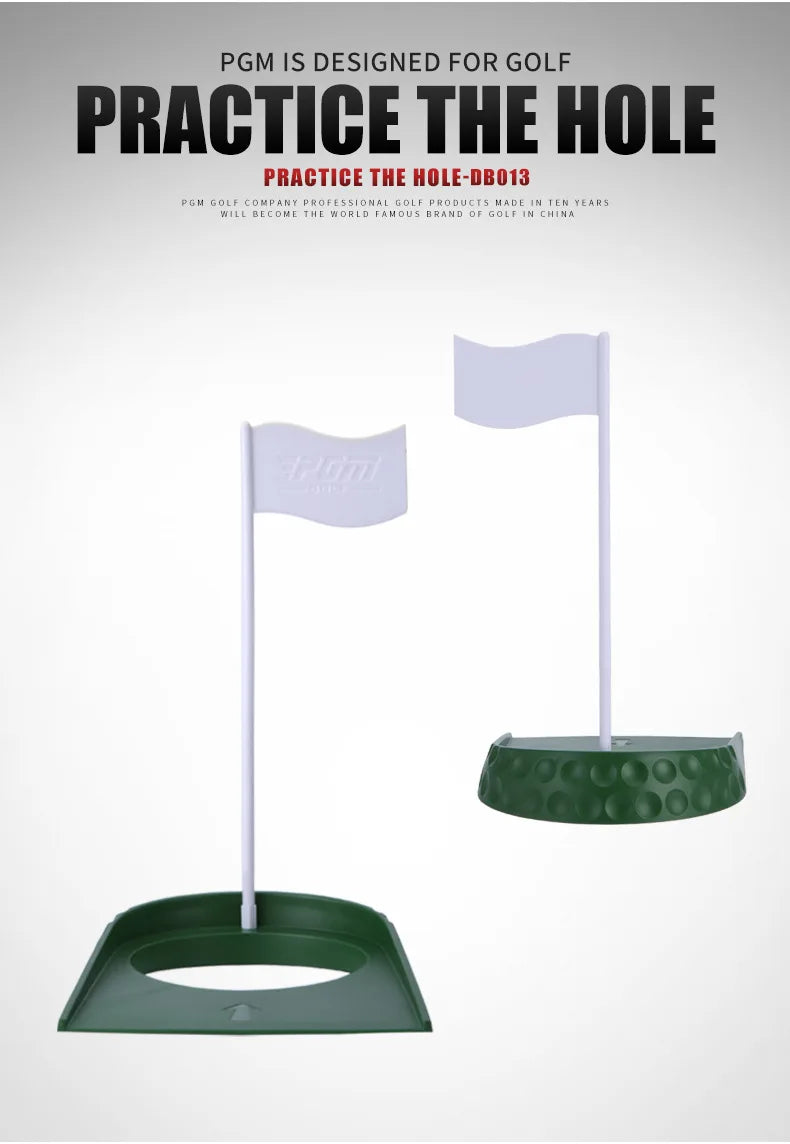 PGM Golf Hole Cup with Hole Flag ABS Portable Indoor Golf Putting Trainer Putter Green Practice Home Yard Outdoor Training Aid