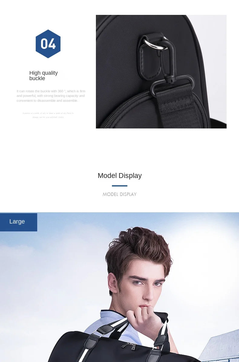 GOLF men's travel bag, short distance luggage bag, dry and wet separation fitness bag, backpack, business trip portable