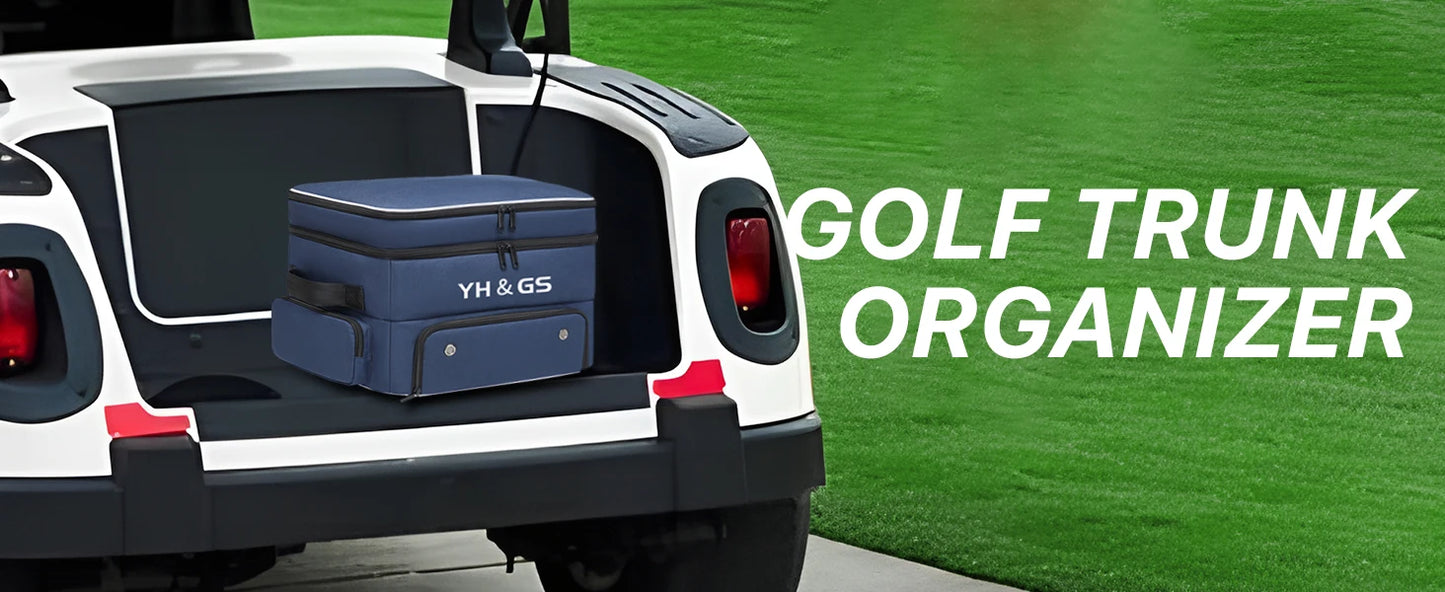 Golf Trunk Organizer Golf Shoes Bag With Large Golf Storage Box for Balls Tees Clothes Gloves Accessories ﻿with Shoe Compartment