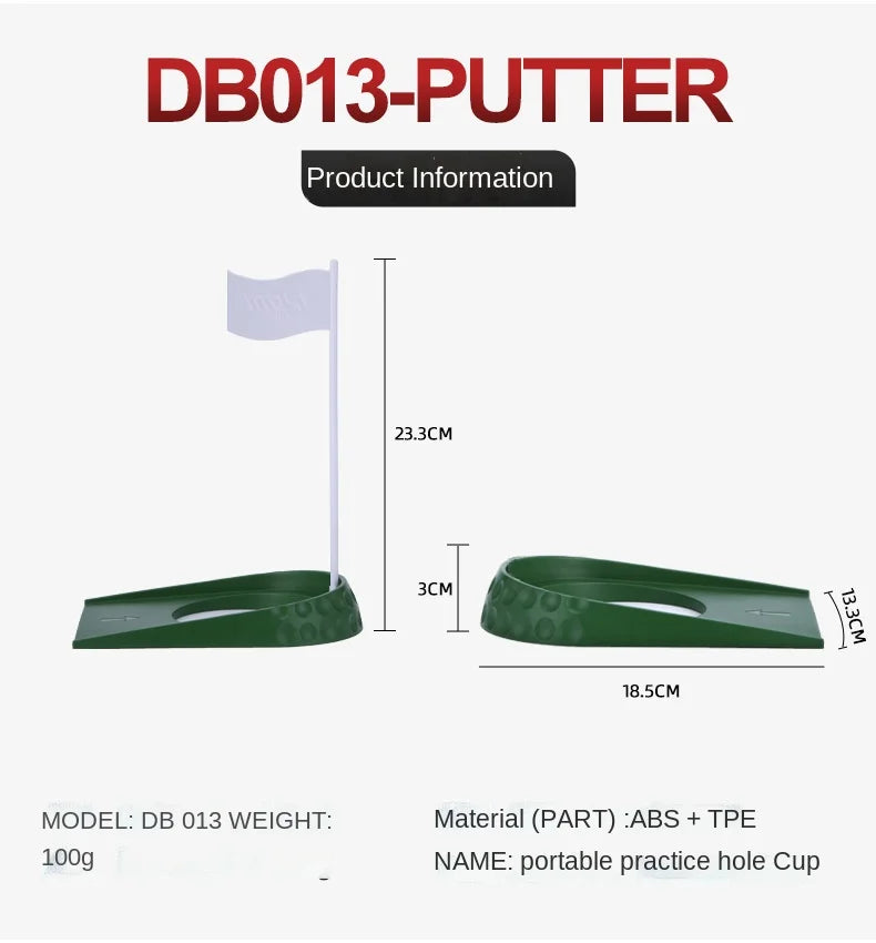 PGM Golf Hole Cup with Hole Flag ABS Portable Indoor Golf Putting Trainer Putter Green Practice Home Yard Outdoor Training Aid