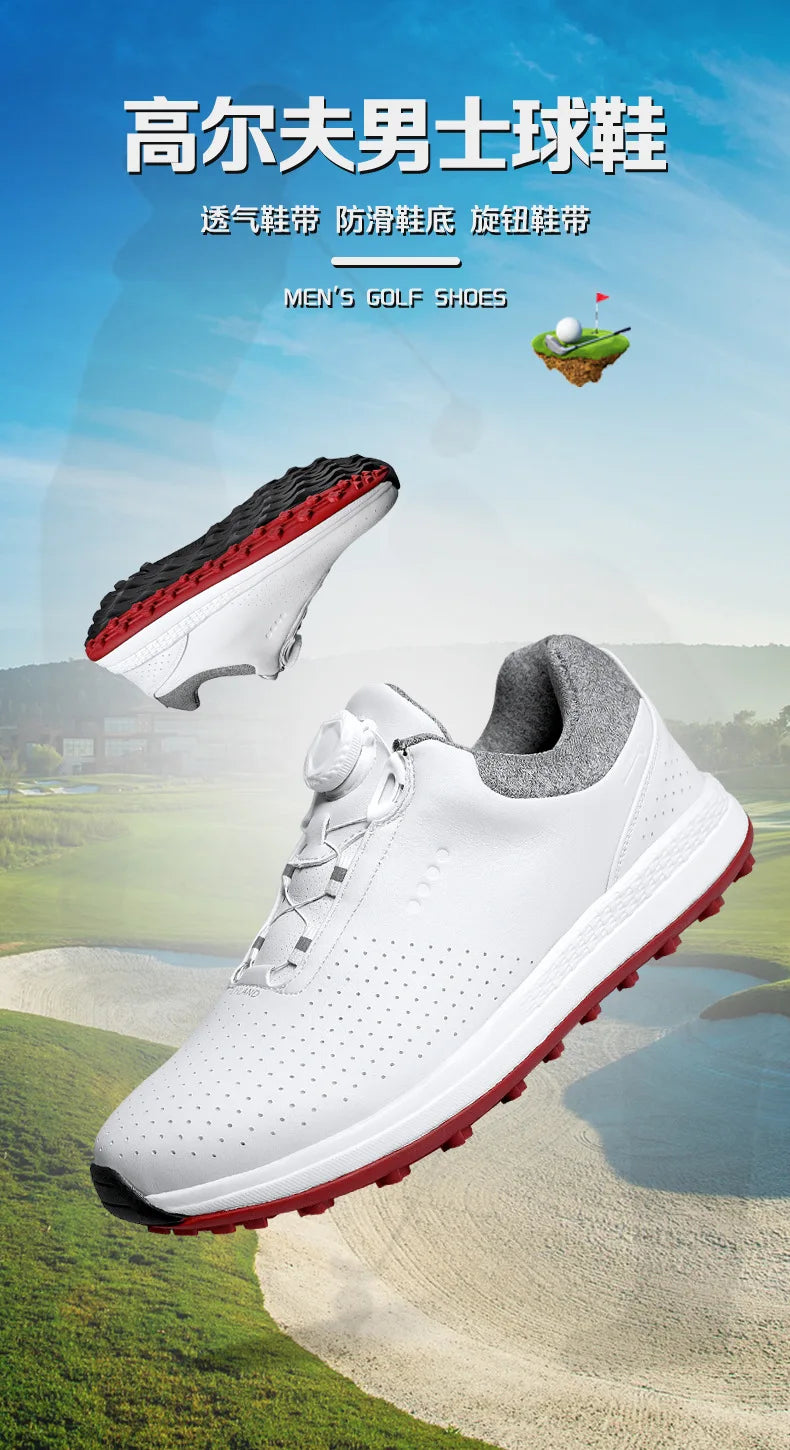 Golf Shoes Rotating Buckle Casual Shoes Breathable Mesh Sports Shoes High-quality Sneakers Brand Solid Color Thick Sole