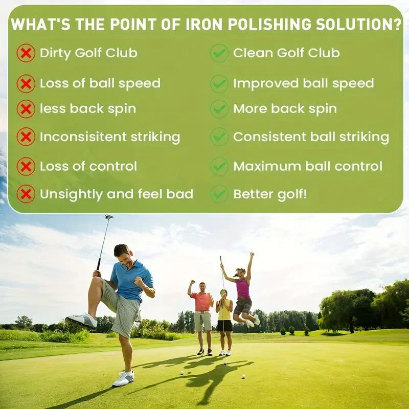 Golf Club Cleaning Kit with Polishing Paste - Includes Sponge, Restores Shine & Protects Against Tarnish, Ideal for All Golfers