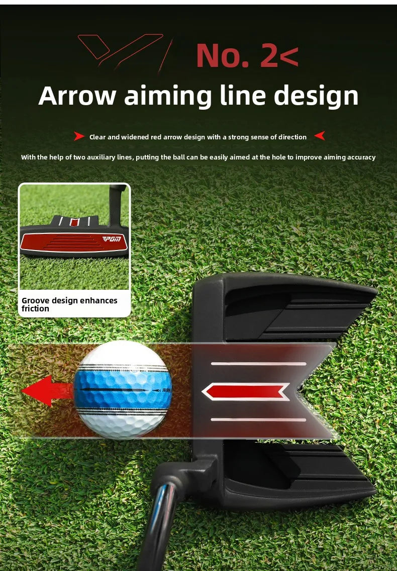 PGM Men's golf clubs , stable low center of gravity, and high forgiveness Golf single putter with arrow aiming line TUG097