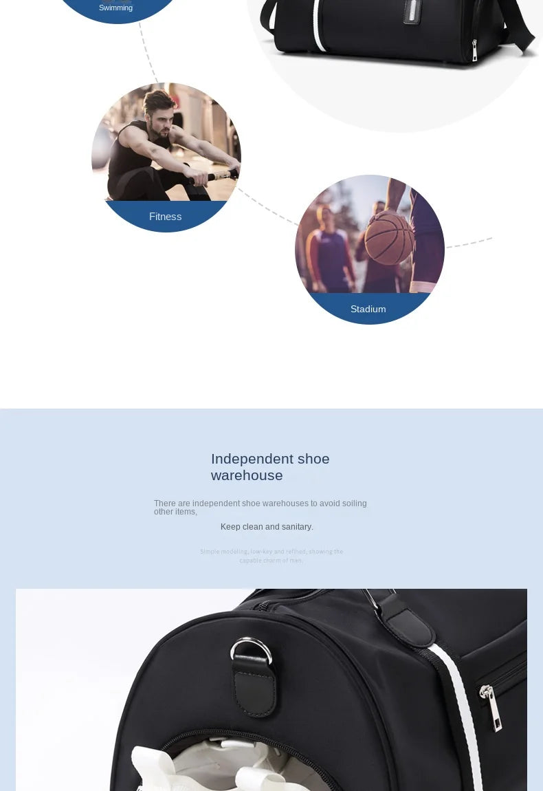 GOLF men's travel bag, short distance luggage bag, dry and wet separation fitness bag, backpack, business trip portable