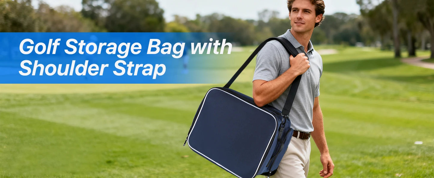 Golf Trunk Organizer Golf Shoes Bag With Large Golf Storage Box for Balls Tees Clothes Gloves Accessories ﻿with Shoe Compartment