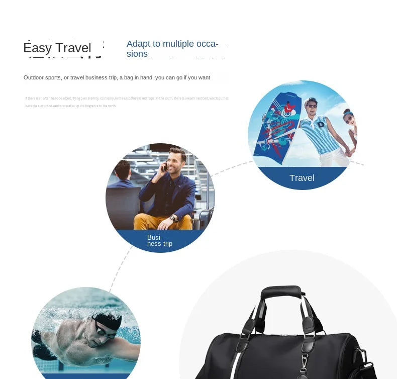 GOLF men's travel bag, short distance luggage bag, dry and wet separation fitness bag, backpack, business trip portable