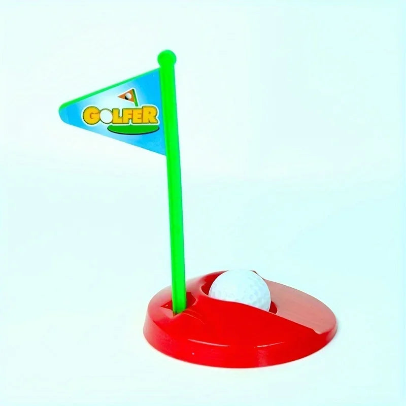 1set Mini Golf Putting Green Set - Toilet Leisure Entertainment Sport-Bathroom Indoor Sports Game with Putter & Ball for Adults