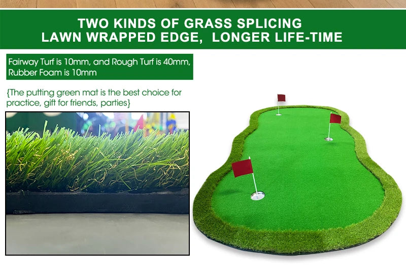 Indoor Outdoor Training Mat Portable Golf Green Simulator Golf Equipment Mini Golf Course