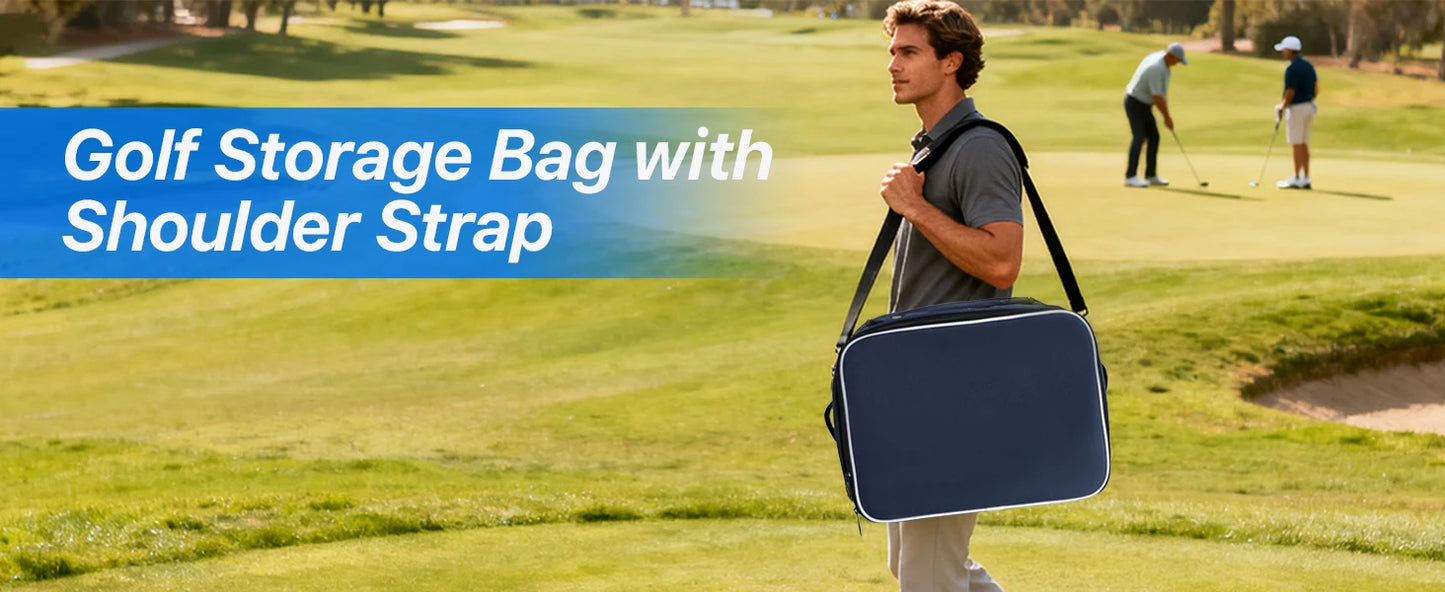 Golf Trunk Organizer Golf Shoes Bag With Large Golf Storage Box for Balls Tees Clothes Gloves Accessories ﻿with Shoe Compartment