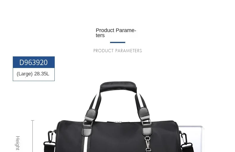 GOLF men's travel bag, short distance luggage bag, dry and wet separation fitness bag, backpack, business trip portable