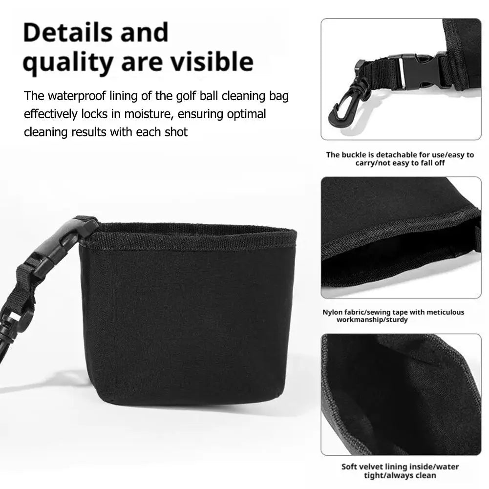 Portable Golf Cleaning Bag with Golf Ball Cleaner, Club Brush, and Water Container - Essential Golf Accessories for Outdoor Golf