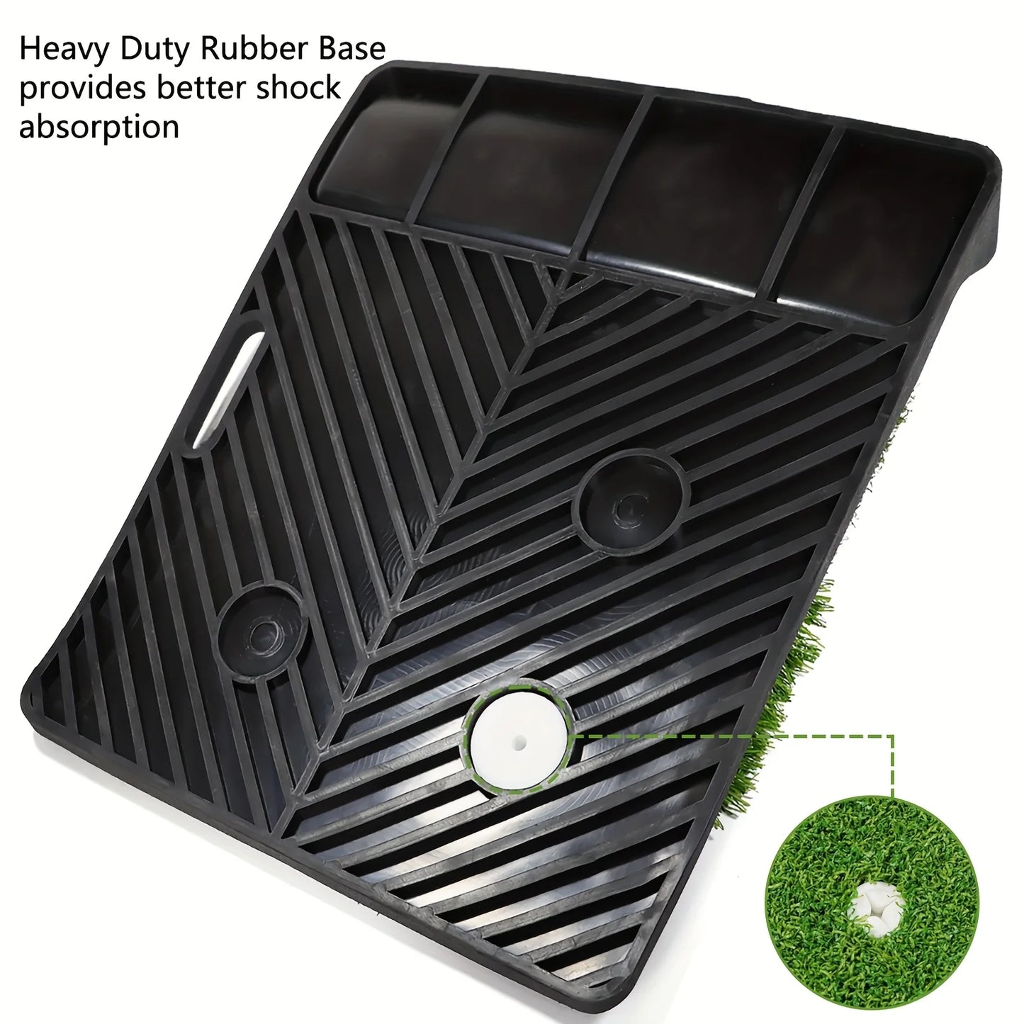 Golf Hitting Mat 4-in-1 Folding Grass Mat - Practice Triple Turf Chipping Swing Detection Aid Hitting Mat Golf Mat for Backyard