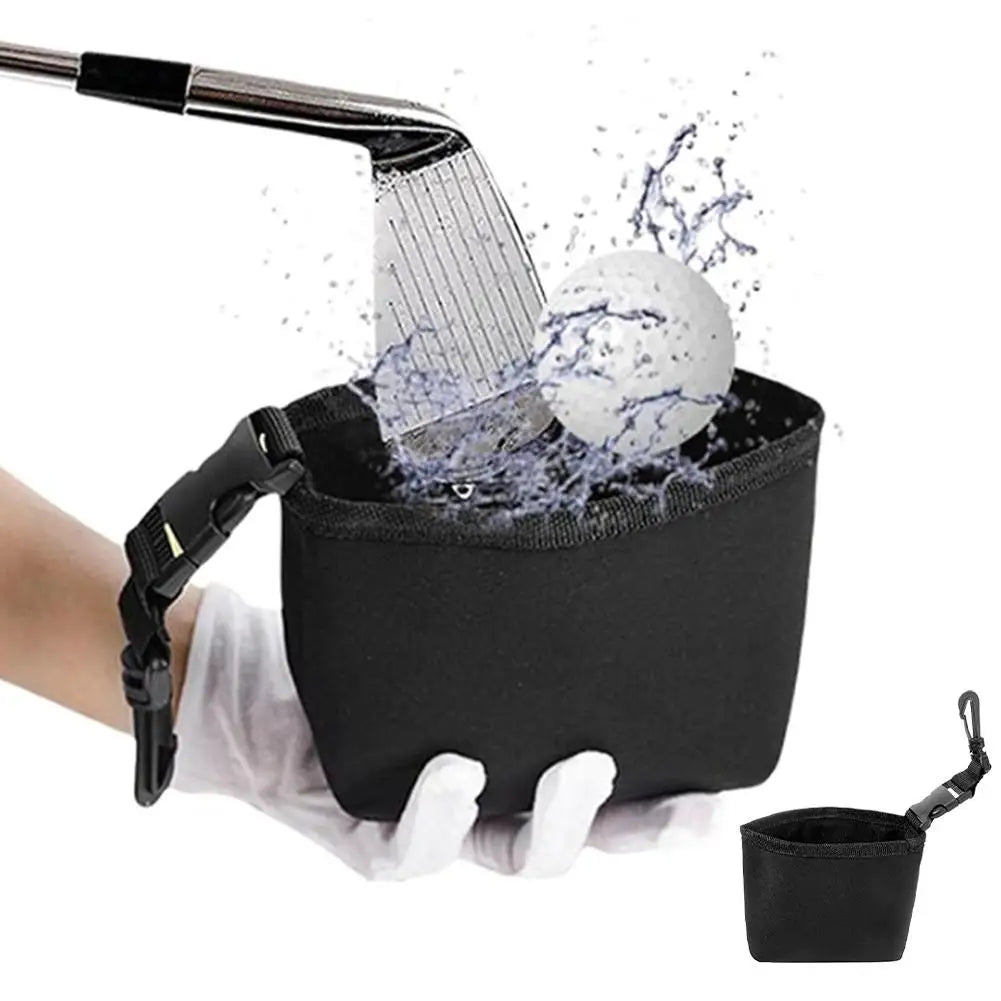 Portable Golf Cleaning Bag with Golf Ball Cleaner, Club Brush, and Water Container - Essential Golf Accessories for Outdoor Golf