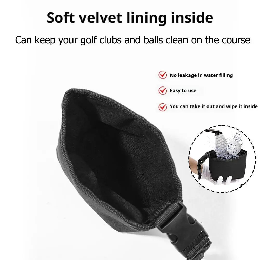 Portable Golf Cleaning Bag with Golf Ball Cleaner, Club Brush, and Water Container - Essential Golf Accessories for Outdoor Golf